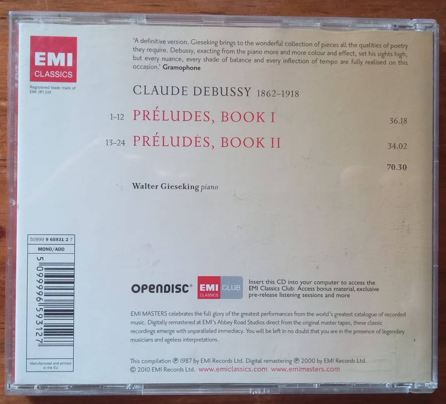 Debussy: Preludes Books I & II (Gieseking)