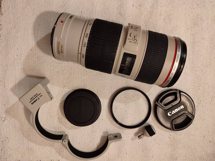 Canon EF 70-200mm F4 L IS USM With Original Lens Hood & Tripod Bracket