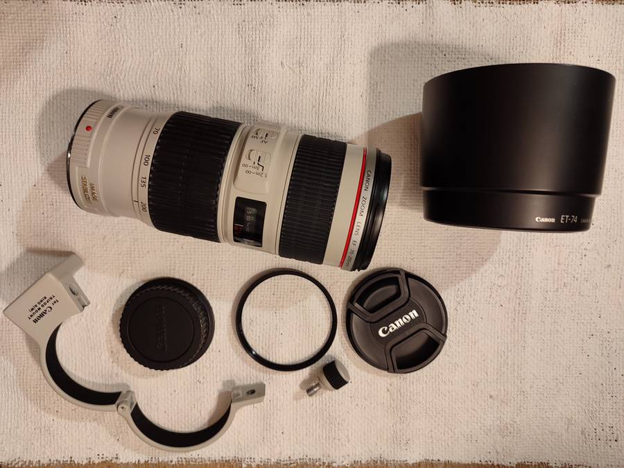 Canon EF 70-200mm F4 L IS USM With Original Lens Hood & Tripod Bracket