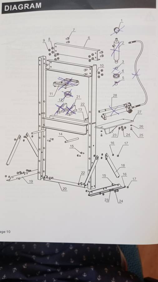 MAC AFRIC Hydraulic Shop Press 20 Ton - Frame only (no hydraulics)