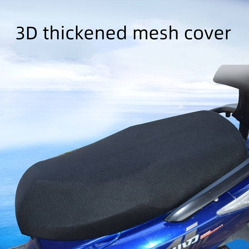 1pc Non-Slip Breathable Honeycomb Mesh Seat Cover Battery Car Sun Protection Seat Cover Electric Mot