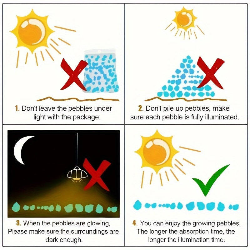 1000pcs 3-5mm Luminous Sand, Horticultural Aquatic Landscape Fluorescent Stone,