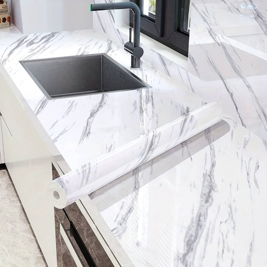 1 Roll, Wavy Texture Marble Wallpaper,