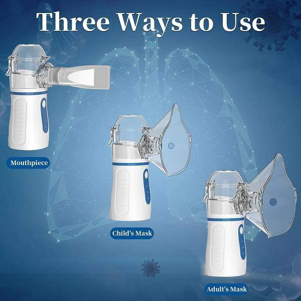 Portable Low Noise Inhaler Nebulizer With Mouthpiece And 2 Masks
