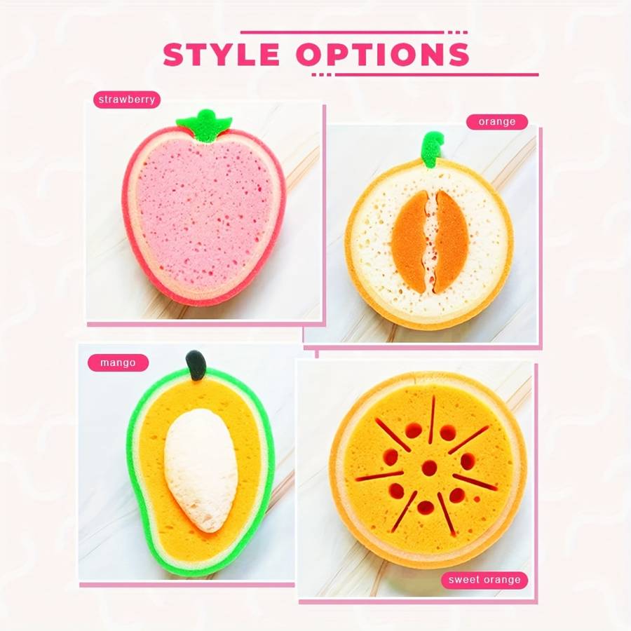 1pc Soft Fruit-Shaped Konjac Bath Sponge