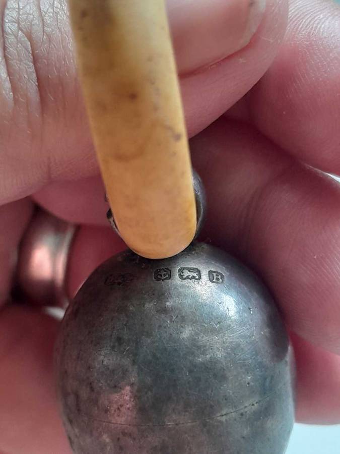 Vintage baby rattel/teething Silver