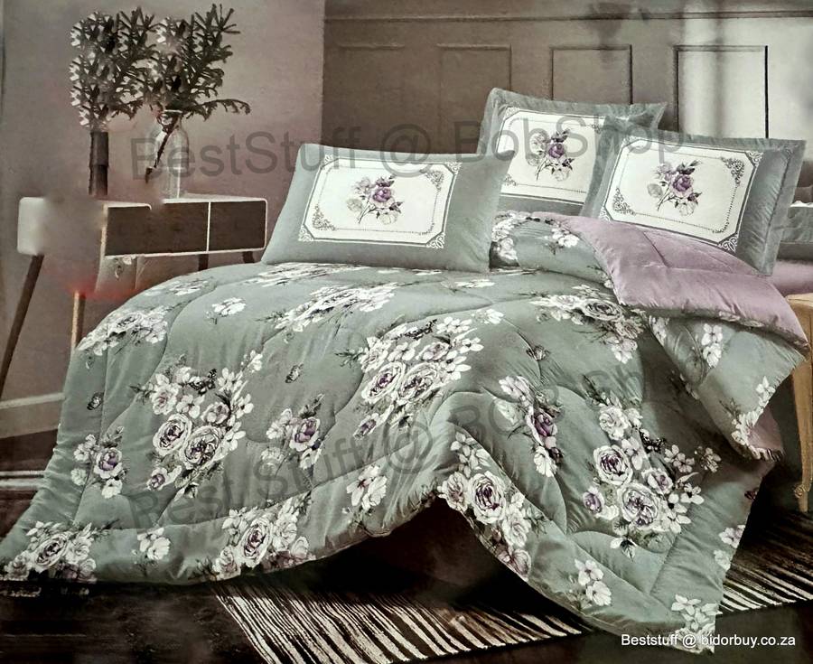 6pcs King Size Duvet Cover Set Floral Print
