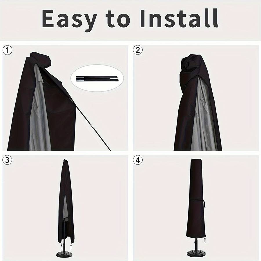 1pc Waterproof Umbrella Cover - Uv Protection, Dustproof, Fits 84-125 Inch Market Umbrellas