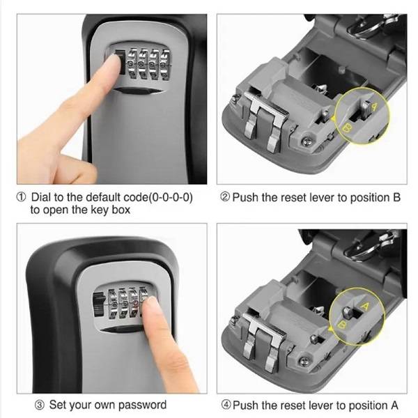 Safe And Convenient 4-Digit Combination Key Safe Storage Lock Box