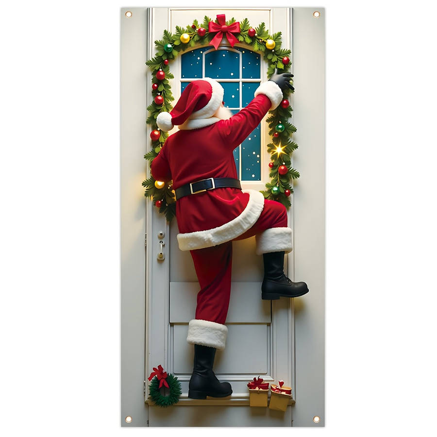 Santa  Christmas Porch Banner