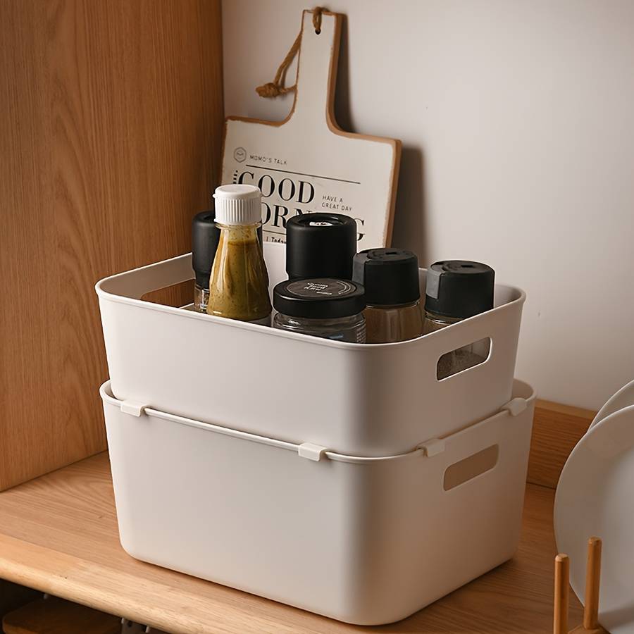 2-Pack Stackable Plastic Storage Bins
