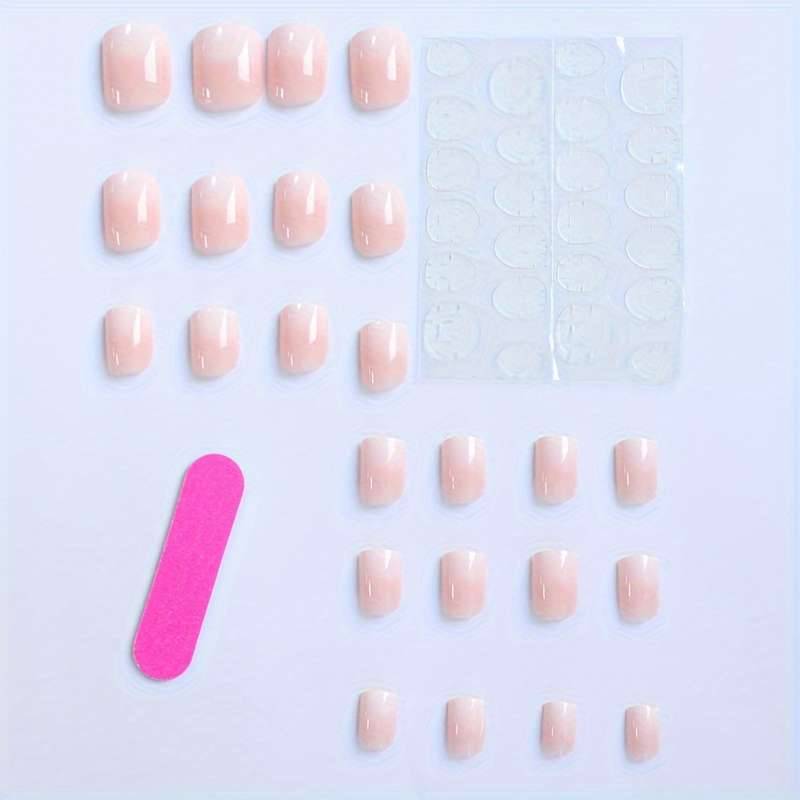 Square Jelly Color Fake Nails