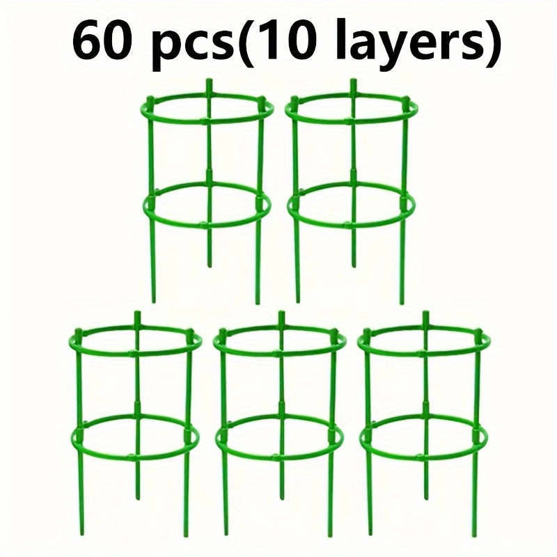 60-Pack Stackable Plastic Plant Support Rings