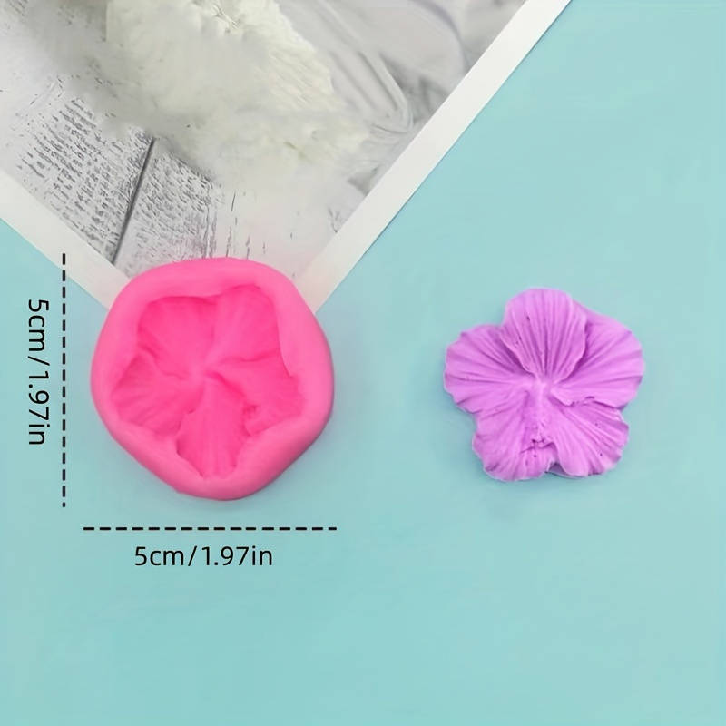 1pc Pink Hibiscus Flower-Shaped Silicone Mold