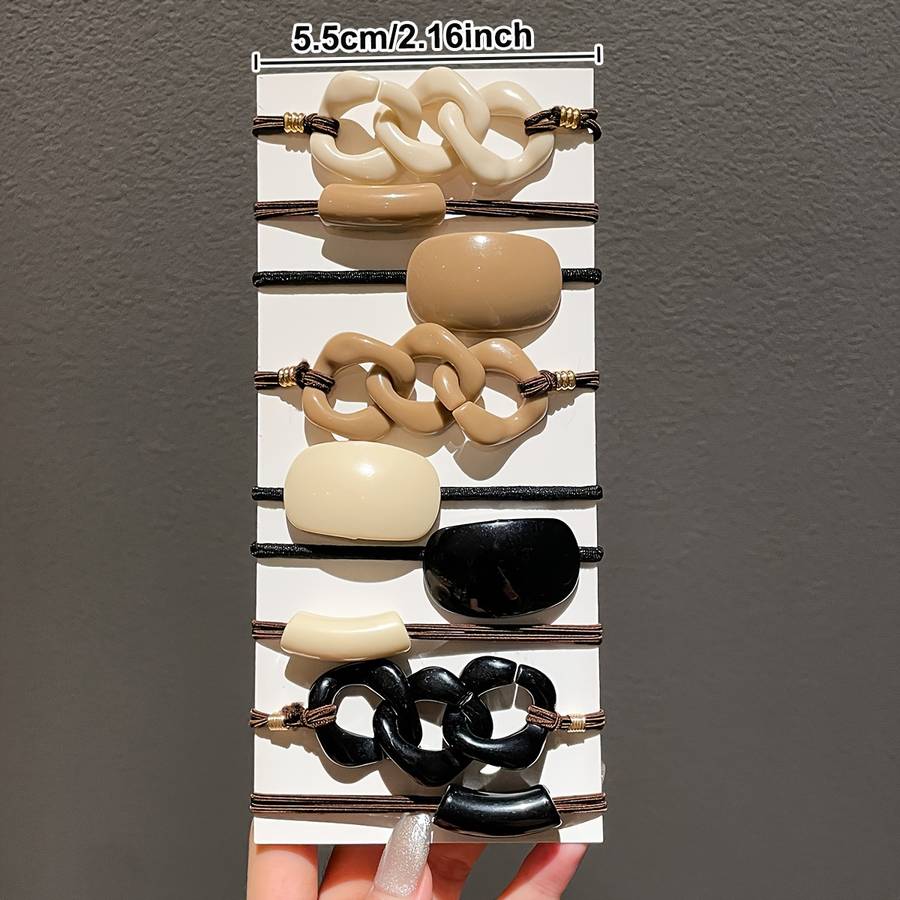 Elegant Coffee Milk Hair Ties