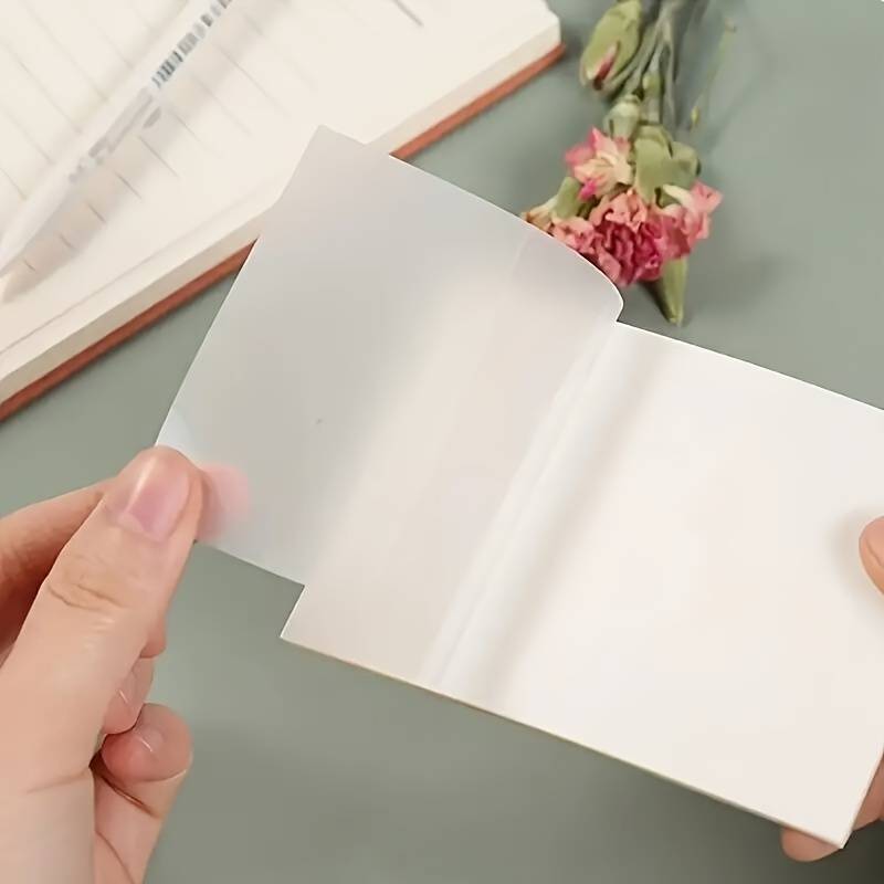 2 Packs 100 Sheets Transparent Waterproof Sticky Notes