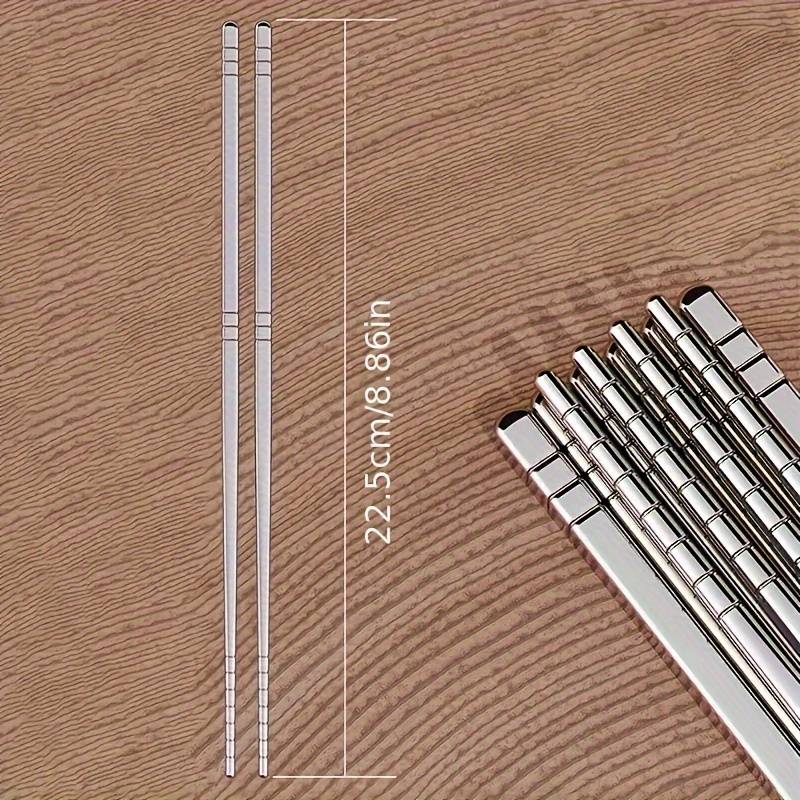 5 Pairs Stainless Steel Chopsticks