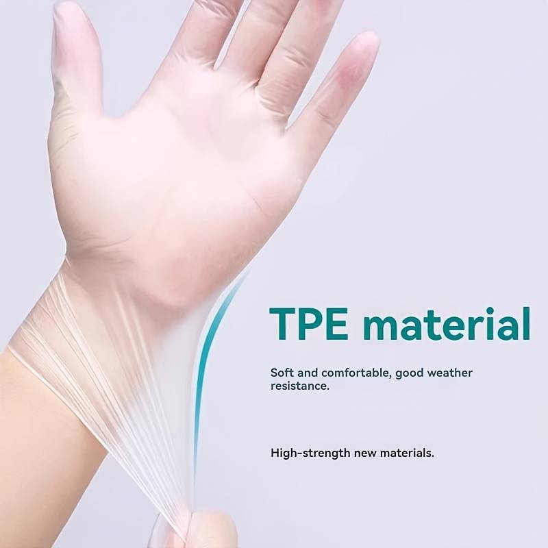100pcs Catering Food Grade Disposable TPE Gloves