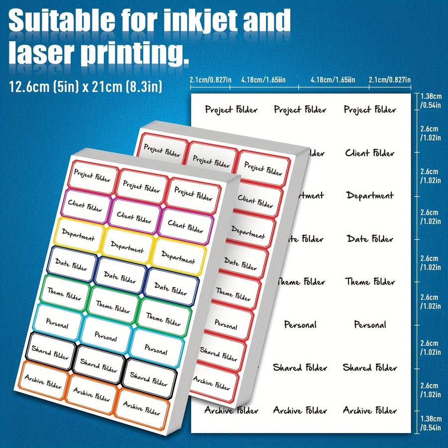 1200 Labels 8 Colors Blank Writable