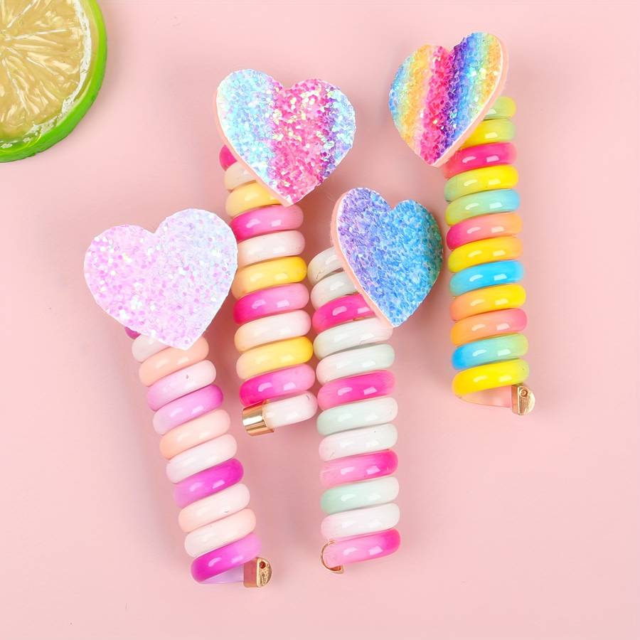 Set of 4 Cute Spiral Hair Ties