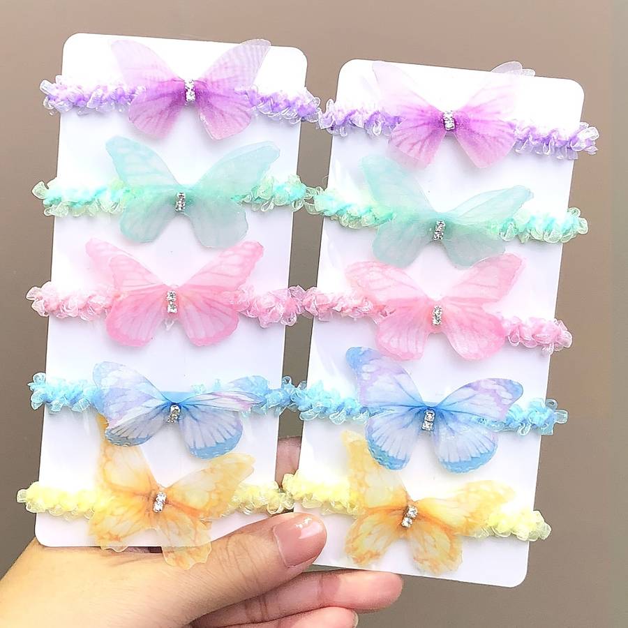 10pcs Cute Butterfly Hair Ties for Girls