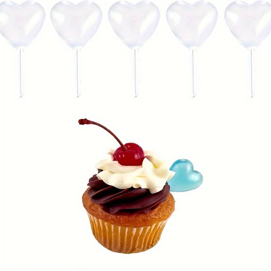 Heart-Shaped Plastic Squeeze Transfer Pipettes For Baking Decoration - 10Pack