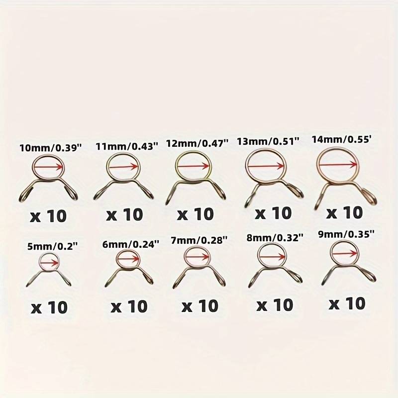 100pcs Galvanized Steel Wire Spring Clamps