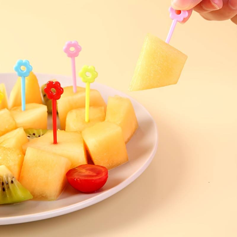 12pcs Vibrant Flower Fruit Picks