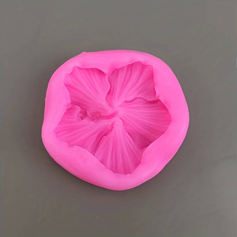 1pc Pink Hibiscus Flower-Shaped Silicone Mold