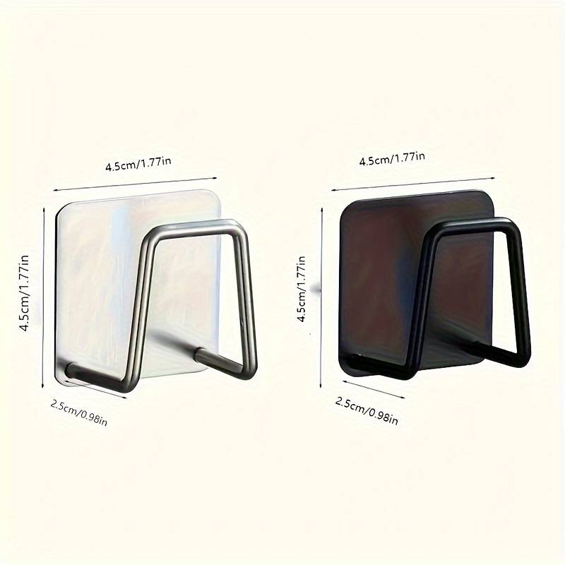 4pcs Wall-Mounted Stainless Steel Pot Lid Holder with Adhesive