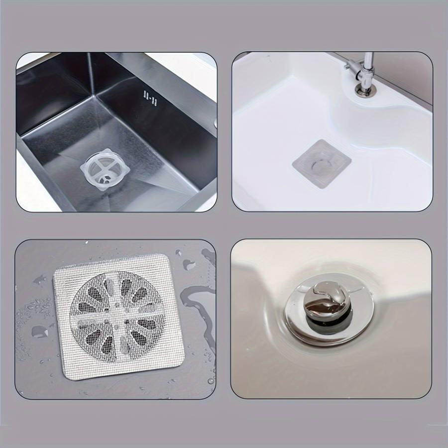 10-Pack Disposable Shower Drain Hair Catcher Stickers