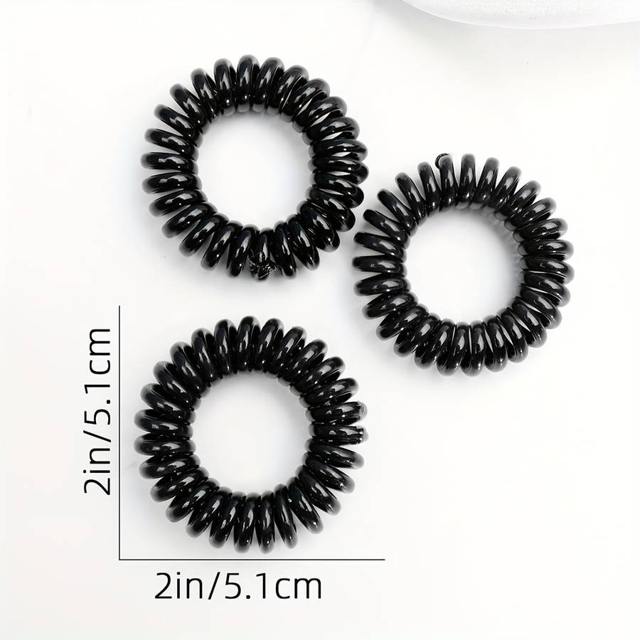 Elegant 9pcs Solid Color Spiral Hair Ties Set