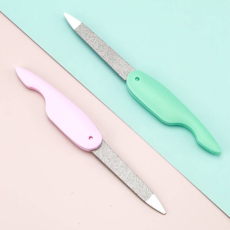 Stainless Steel Nail File with Double Polishing and Sanding Strips