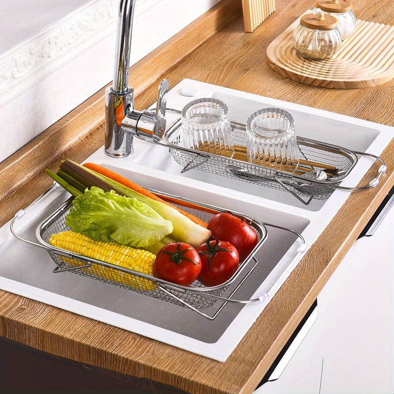 1pc Extendable Stainless Steel Colander