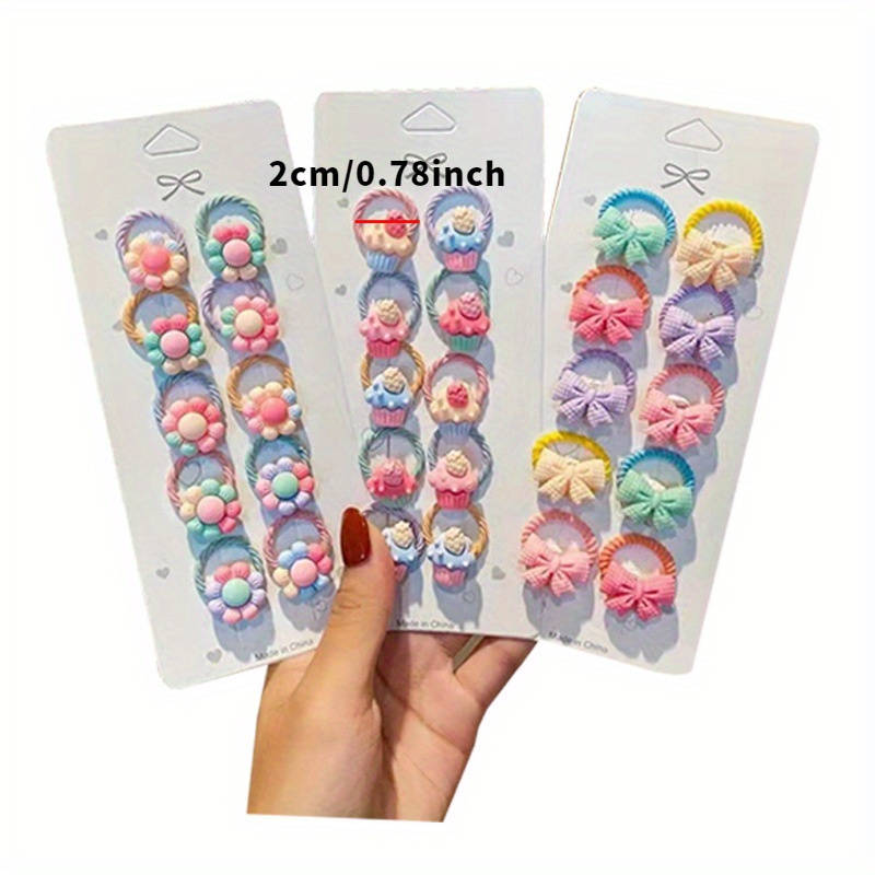 Cute Cartoon And Floral Elastic Hair Ties Set