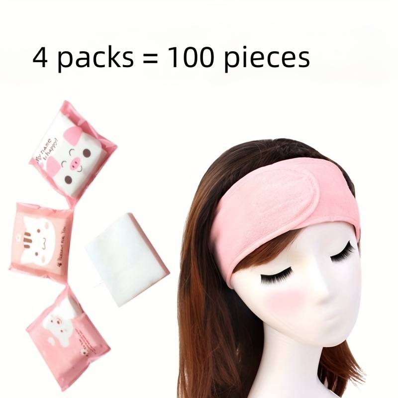 100pcs Cute Cartoon Makeup Remover Wipes