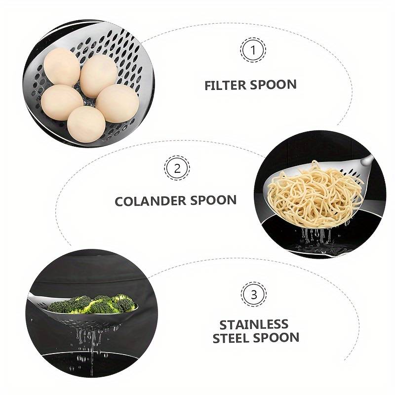 1pc Large Stainless Steel Colander Skimmer