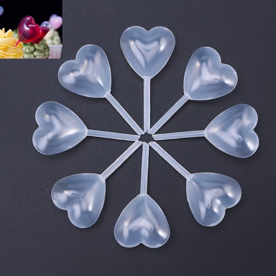 Heart-Shaped Plastic Squeeze Transfer Pipettes For Baking Decoration - 10Pack