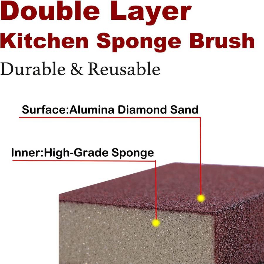 1 Pcs Reusable Carborundum Sponge With Handle