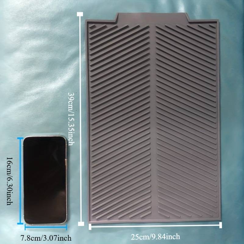 Silicone Dish Drying Mat - 1pc Multipurpose Draining Pad with Hanging Hole