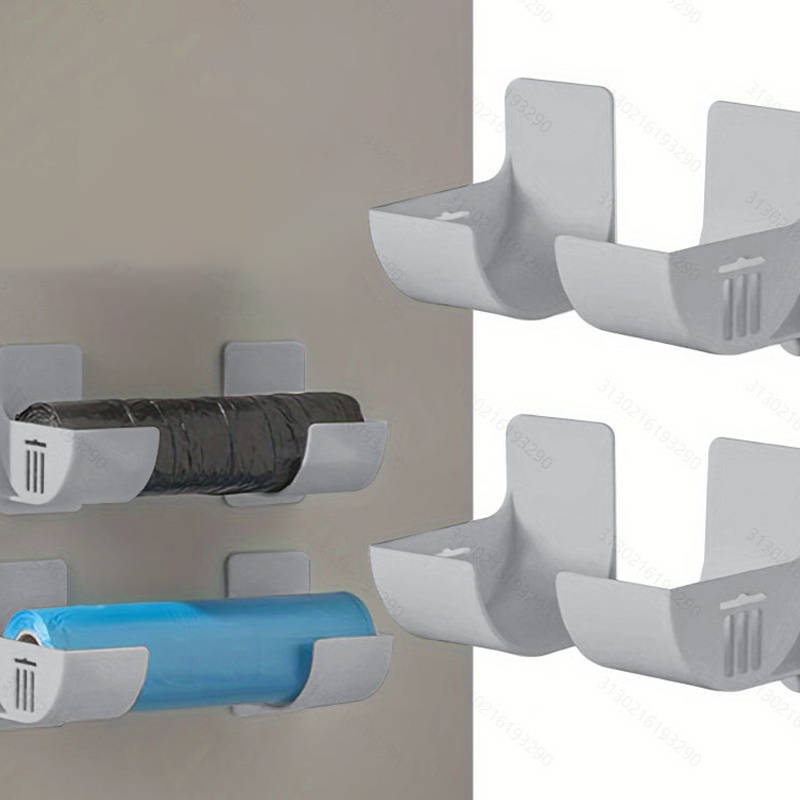 4pcs White Self-Adhesive Kitchen Organizer Holders