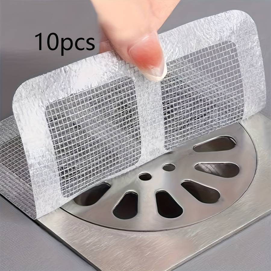 10-Pack Disposable Shower Drain Hair Catcher Stickers