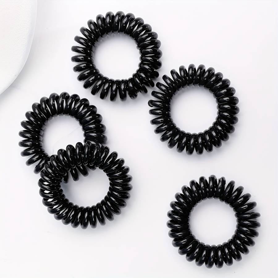 Elegant 9pcs Solid Color Spiral Hair Ties Set