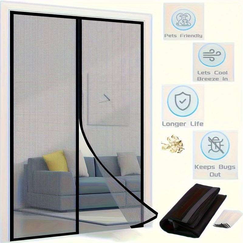 Easy-Install Magnetic Striped Gauze Door Curtain