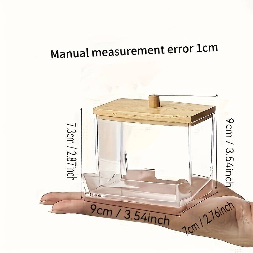 Chic Transparent Acrylic Organizer with Wooden Lid