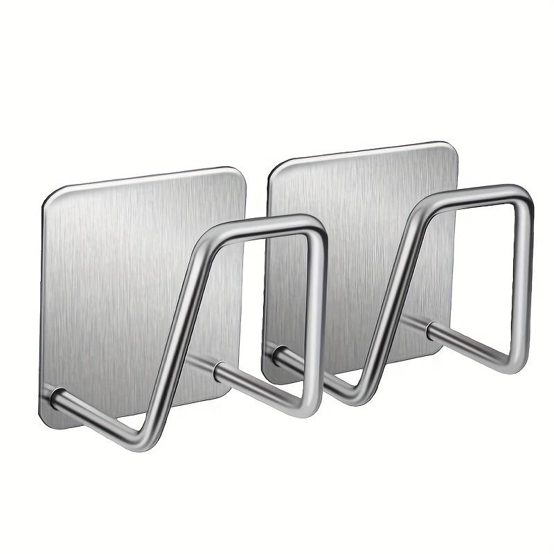 4pcs Wall-Mounted Stainless Steel Pot Lid Holder with Adhesive