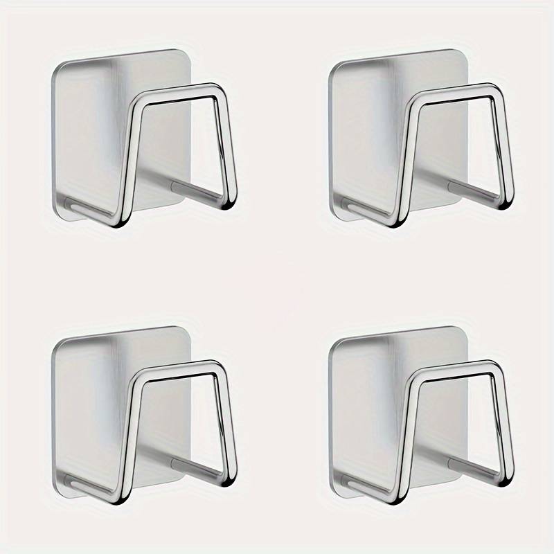4pcs Wall-Mounted Stainless Steel Pot Lid Holder with Adhesive