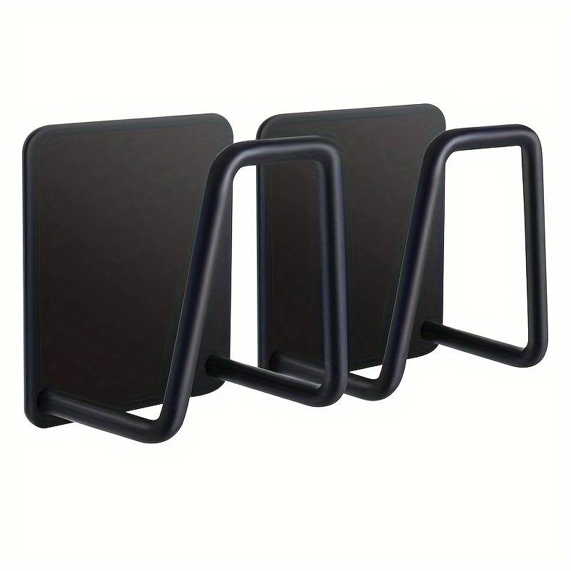 4pcs Wall-Mounted Stainless Steel Pot Lid Holder with Adhesive