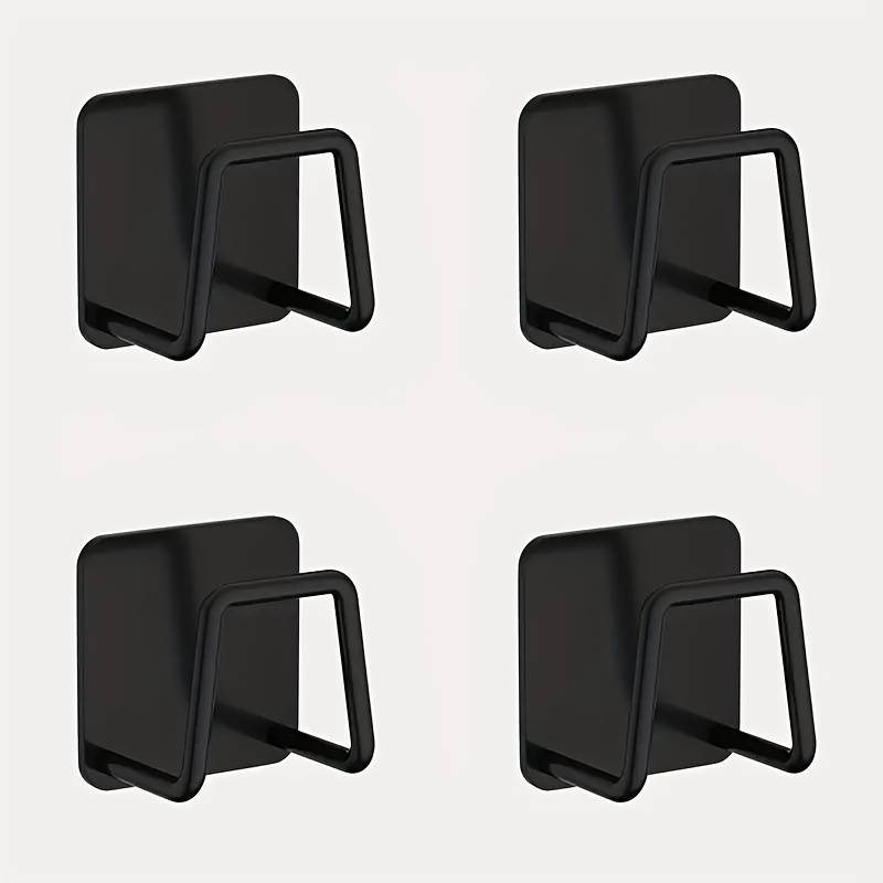 4pcs Wall-Mounted Stainless Steel Pot Lid Holder with Adhesive