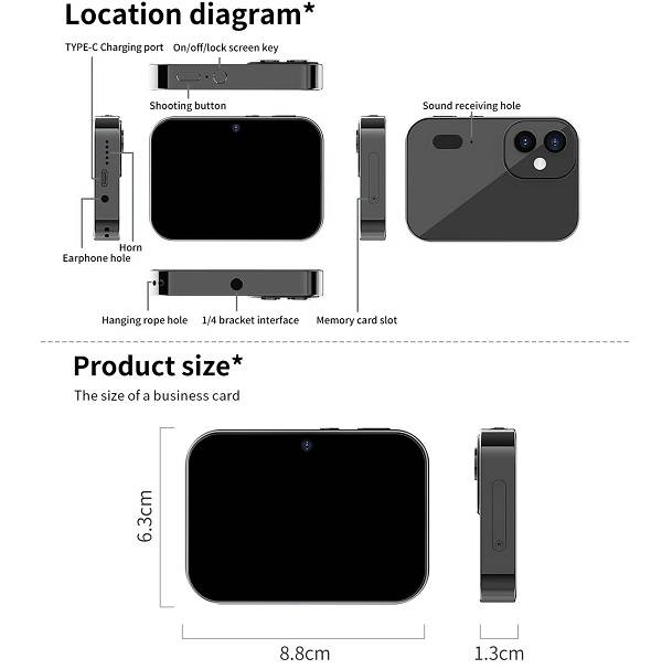 Hd Portable D6 Triple Lens Touch Screen Digital Camera 64mp 3.0 Led Screen